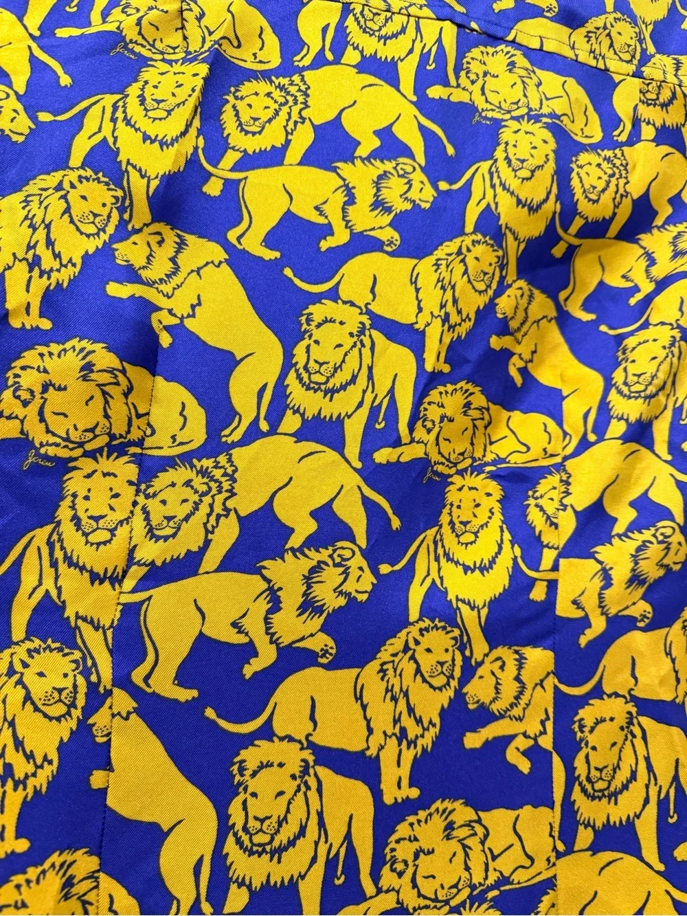 J. Crew Collection Silk Sleepy Lion Button Down Shirt